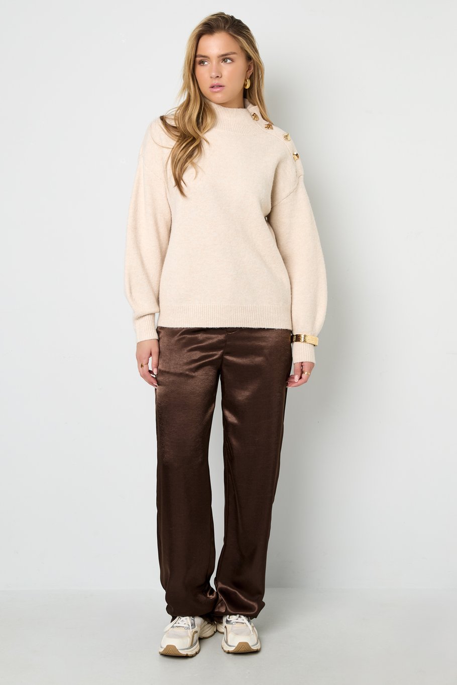 Polyester fiber (polyester) Knit sweaters Solid color Casual Fall/Winter Clothes h5Picture10
